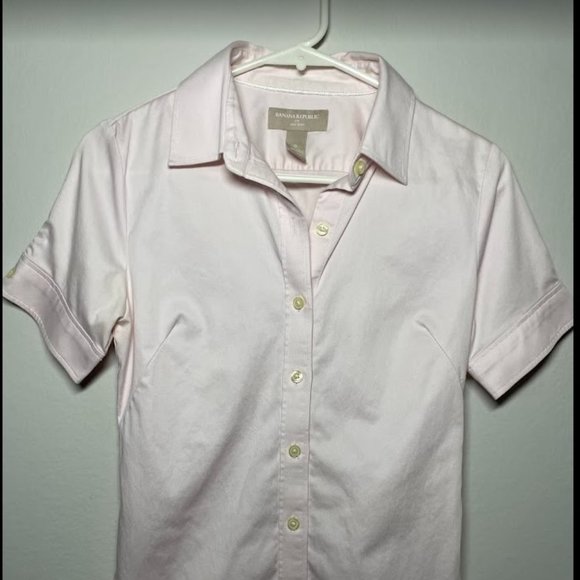 Banana Republic pink button down dress fitted shirt - Picture 2 of 8